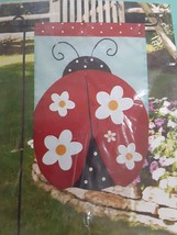 Meadow Creek "Daisy Ladybug" Decorative Garden Flag 12.5x18in NIP - $12.97