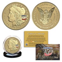 America 250th Anniversary Morgan Dollar Golden Proof Privy Coin - $19.95