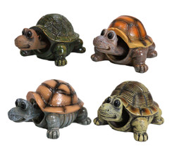 Ebros Nautical Colorful Shell Sea Turtles Tortoises Bobblehead Figurines Set - £16.41 GBP