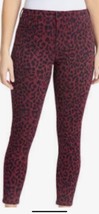 Sanctuary Social Standard Red Animal Print Skinny Jeans Women’s Size 10 ... - $28.71