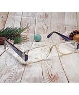 Marchon Marcolin Vintage Clear Blue Eyeglasses Her Half 1063 388 50-20-1... - $45.49