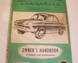 RENAULT DAUPHINE OWNER&#39;S HANDBOOK REPAIR MAINTENANCE CLYMER C. 1958 - $44.99