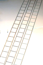 Kurtain Kraft LADDER ROD fabric valance 2x2" squares 36" long metal (sew... - $21.60