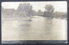 Antique 1915 RPPC River Landscape w/ Bridge Real Photo Postcard Lords Valley PA - £14.31 GBP