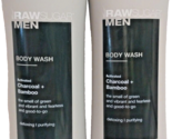 2X Raw Sugar Men Body Wash Detoxing Purifying Charcoal + Bamboo 25 Oz. Each - £21.98 GBP