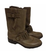 Jessica Simpson Skylare Tan Leather Biker Boots Size 6M  L2601 - $81.96 CAD