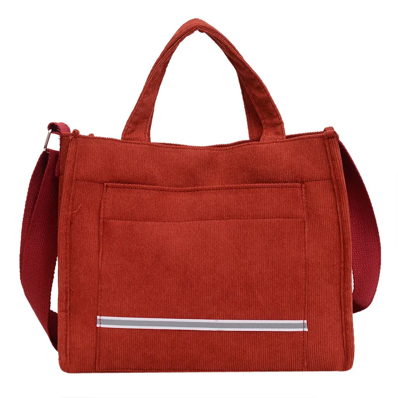 Women&#39;s Canvas Casual Tote Bag Red E - £7.18 GBP