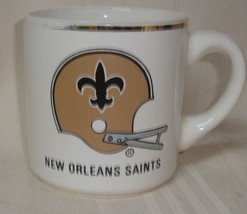 Vintage New Orleans Saints Helmet Logo White Ceramic Coffee Mug 12oz - $14.84