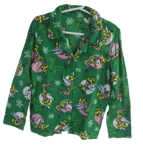 Disney Pajama PJ top shirt flannel Tinkerbell L 12/14 girl snowflake Chr... - £11.09 GBP