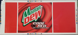 Mountain Dew Code Red Label Advertising Art Work Bottle Offset Three Par... - £14.90 GBP