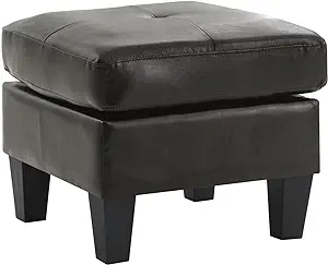 Glory Furniture Living Room Ottoman Black Faux Leather - £161.67 GBP
