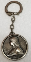 Medieval Squire Keychain Infant Jesus Silver Metal 1990s Vintage - $11.35