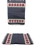 Vintage Country Apple Fabric Placemats Fringed 20.25x 14.25 in Red White... - £9.92 GBP
