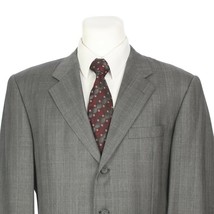 Hickey Freeman Canterbury Gray Glen Plaid Wool Sport Coat Mens 42L 42 Long - £35.46 GBP