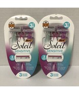 (2) BIC Soleil Sensitive Women&#39;s Disposable 3-Blade Razors-3ct. Each - $148.04 MXN