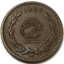 1927 Mo Mexico 2 Centavos Coin Mexico City Mint XF - $12.87