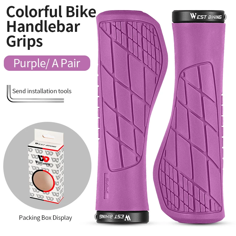 WEST BI Bicycle Grips Soft MTB Road Bike Grips Shockproof Anti-Slip Handlebar Co - £89.31 GBP