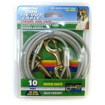 Four Paws Dog Tie Out Cable - Heavy Weight - Black 10&#39; Long Cable - £50.53 GBP