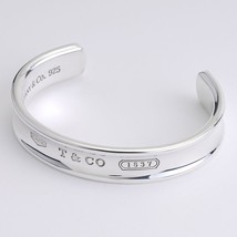 Size Small 6.25&quot; Tiffany &amp; Co 1837 Wide Cuff Bracelet in Sterling Silver - £304.13 GBP