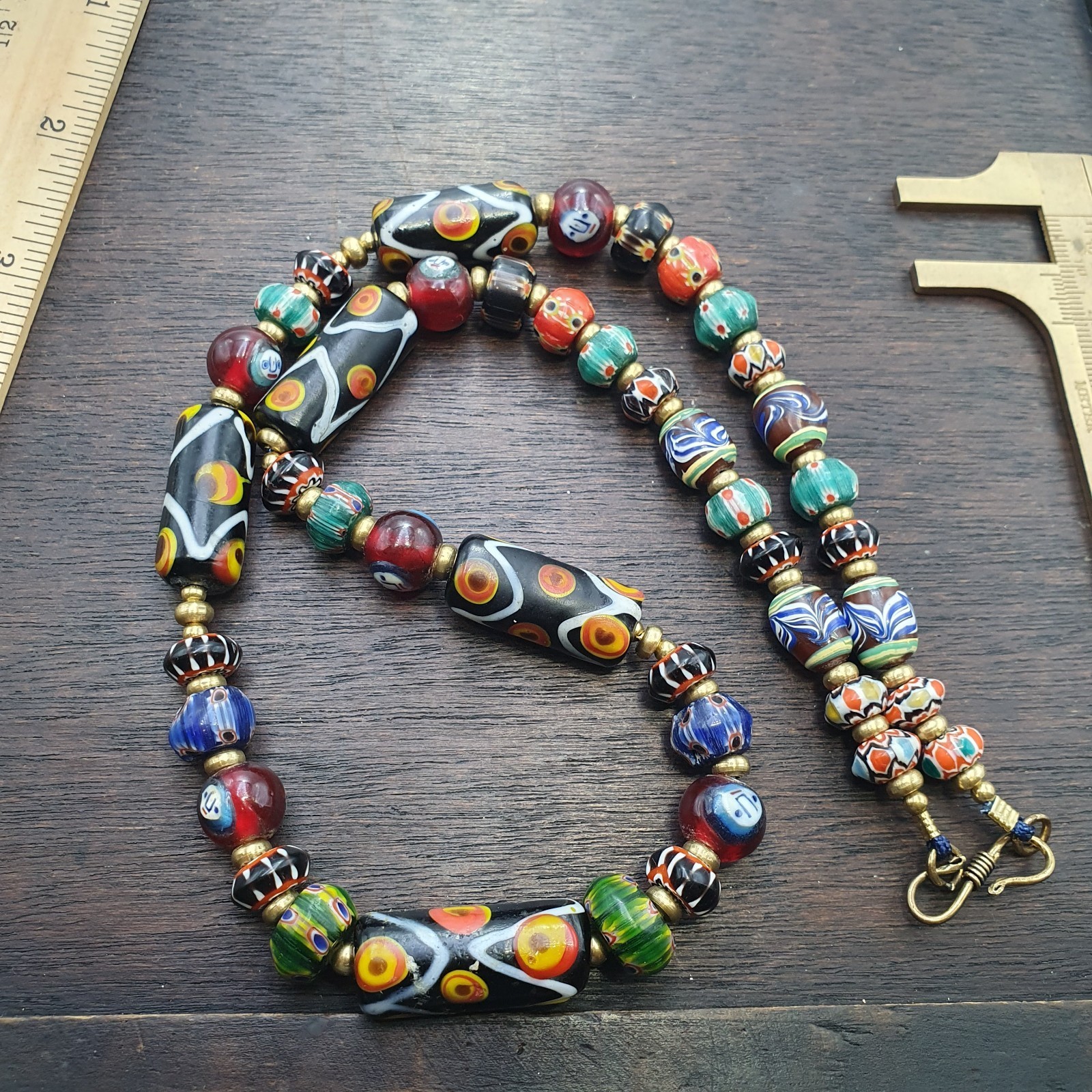 Venetian Style Glass Beads Necklace – Murano Style Facel & Floral Jewelry Item image 4