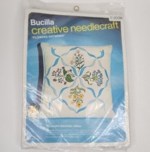 VTG Bucilla Creative Needlecraft  Flowers Entwined Square Pillow Kit #20... - £15.14 GBP