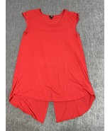 Cable &amp; Gauge Shirt Womens Medium Red V Neck Cap Sleeve Split Back High-... - €11,13 EUR