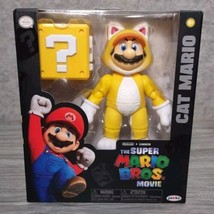Super Mario Brothers Bros Movie 5” Cat Mario Action Figure Toy Nintendo New - £10.58 GBP
