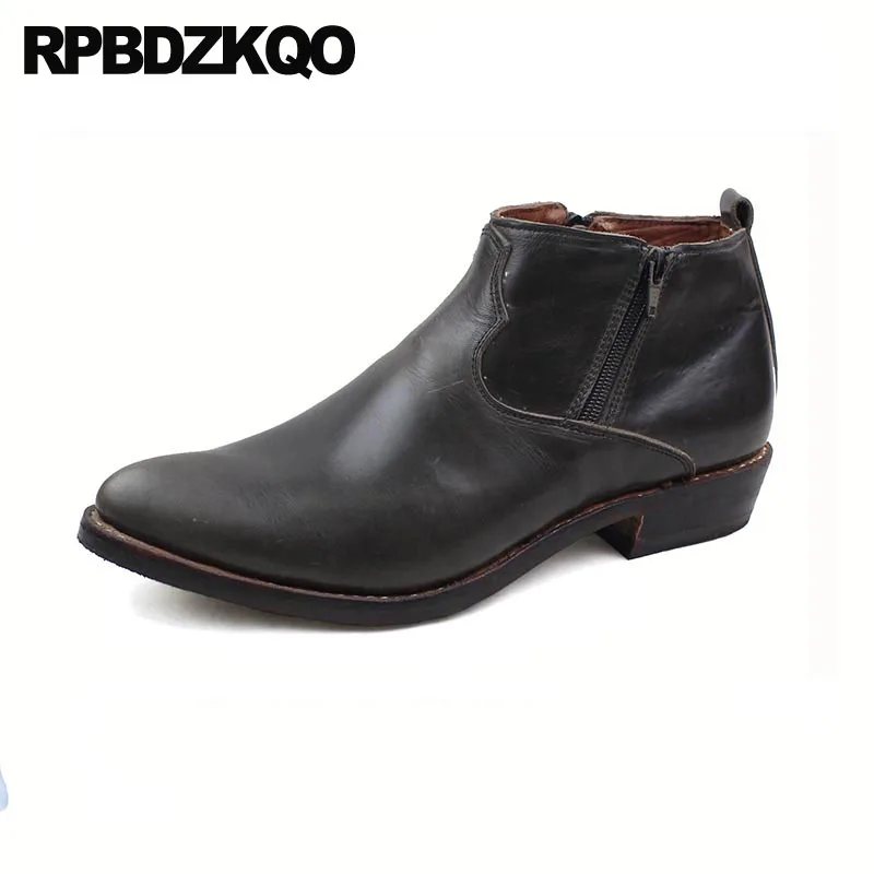 Shoes Pointed Toe boy Full Grain Plus Size Men Booties girl Handmade Wes... - $385.66