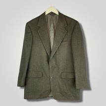 Vintage Camelhair Blazer Green Brown Plaid Made in USA 44 L Two Button B117 - £71.79 GBP