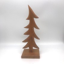 Vintage Mod Wooden Pine Tree Figurine for Country Christmas Decor, Hand Crafted - £47.94 GBP