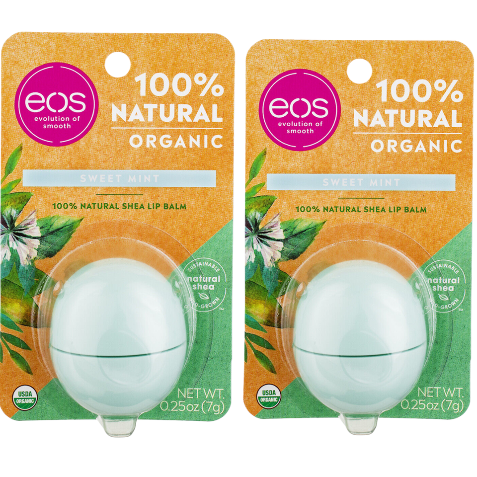Pack of 2- EOS 100% Natural Organic Shea Lip Balm , Sweet Mint 0.25 oz - $10.49