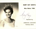 Mary Kay Gonta Miss Maine 1966 Vtg Souvenir Autograph Card Portland Maine - £8.34 GBP