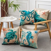 Cushion Covers Sea Turtle Printed Throw Pillow Cases For Home Decor Sofa... - $19.79+