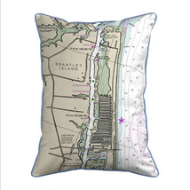 Betsy Drake Ocean Isle, NC Nautical Map Small Corded Indoor Outdoor Pillow 11x14 - £38.83 GBP