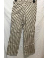 Star City Clothing Juniors Sz 7 Tan With Brown EE Print Pants   - £9.16 GBP