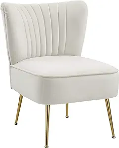 Tess Collection Modern | Contemporary Velvet Upholstered Accent Chair Wi... - $301.99