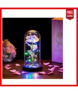 Romantic Galaxy Rose Gift for Mom - LED Illuminated Flower in Elegant Gl... - $46.26 CAD