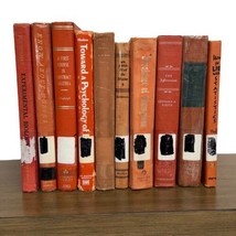 Lot of 10 Shades of Orange Old Vintage Antique books For Staging or Decoration - £35.04 GBP