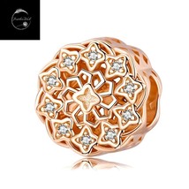 Genuine Sterling Silver 925 Rose Gold Daisy Flower Vintage Style Bead Charm - £16.41 GBP