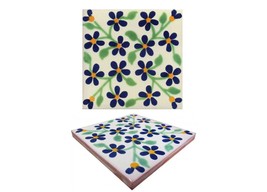 Mexican Talavera Ceramic Tiles Talavera Handcrafted - Violets1 -  (you s... - $179.00