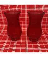 1800 Flowers Flower Vases Red Heavy Duty Glass Vase Set Of 2 8.5”x4.25” ... - €25,60 EUR