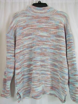 NWT Hippie Rose Long Sleeve SOFT Multicolor Mock Turtleneck Sweater L Or... - $5.69