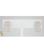 3.50 carat Diamond Plaque Hoop 14k White Gold Earrings w/ Snap Clasp - €2.827,67 EUR