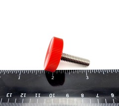 1/4&quot;-20 Knurled Thumb Screw Bolts Red Round Clamping Knob Stainless Steel 4 Pack - £8.57 GBP+