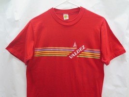 VTG 70s 80s VelvaSheen Valdez Exxon Alaska Red 50 50 Soft Thin T Shirt S... - $56.95