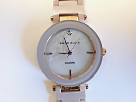 ANNE KLEIN Diamond Y121E Quartz MOP Ceramic Women&#39;s Wristwatch - $24.26