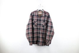 Vtg Wrangler Mens Large Distressed Fleece Lined Flannel Shirt Jacket Jac Shirt - £31.57 GBP