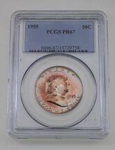 1955 50C Silver Franklin Half Dollar Proof Graded by PCGS as PF67! Nice ... - $148.30