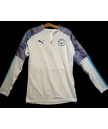 PUMA Manchester City FC 19/20 1/4 Zip pullover White/Team Light Blue wom... - $37.22