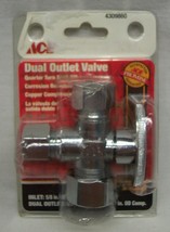 ACE 4309860 Dual Outlet Valve, Inlet 5/8", Dual Outlet 1/2" x 1/2" NEW - $9.90